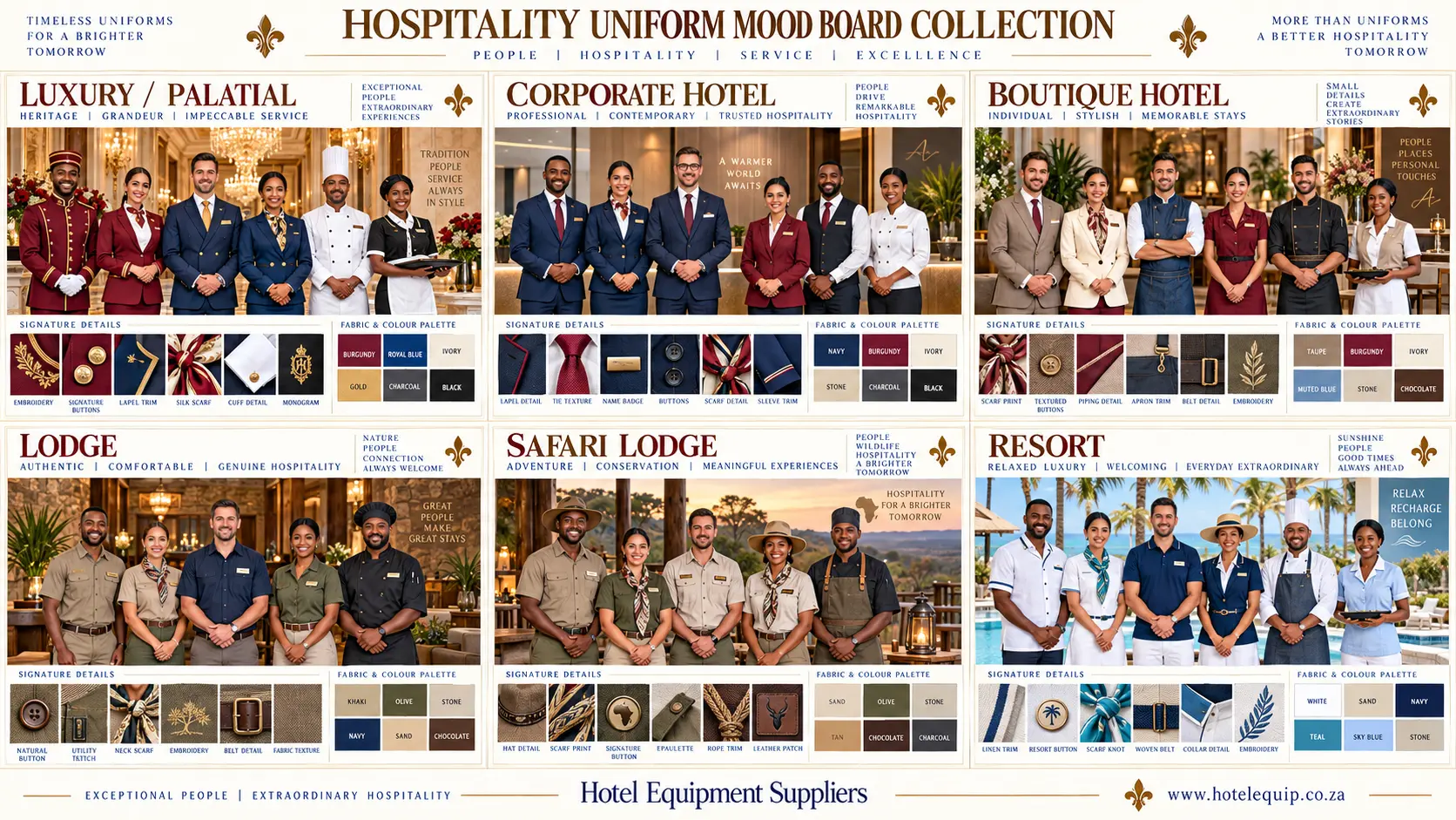 Hospitality uniforms for resorts lodges restaurants and convention venues
